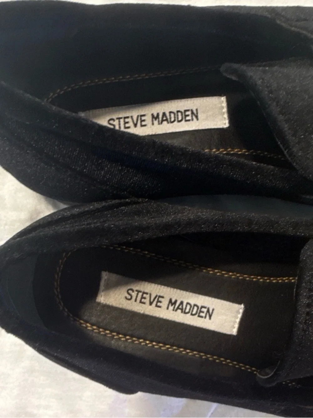 Steve Madden Black Suede Horsebit Loafers